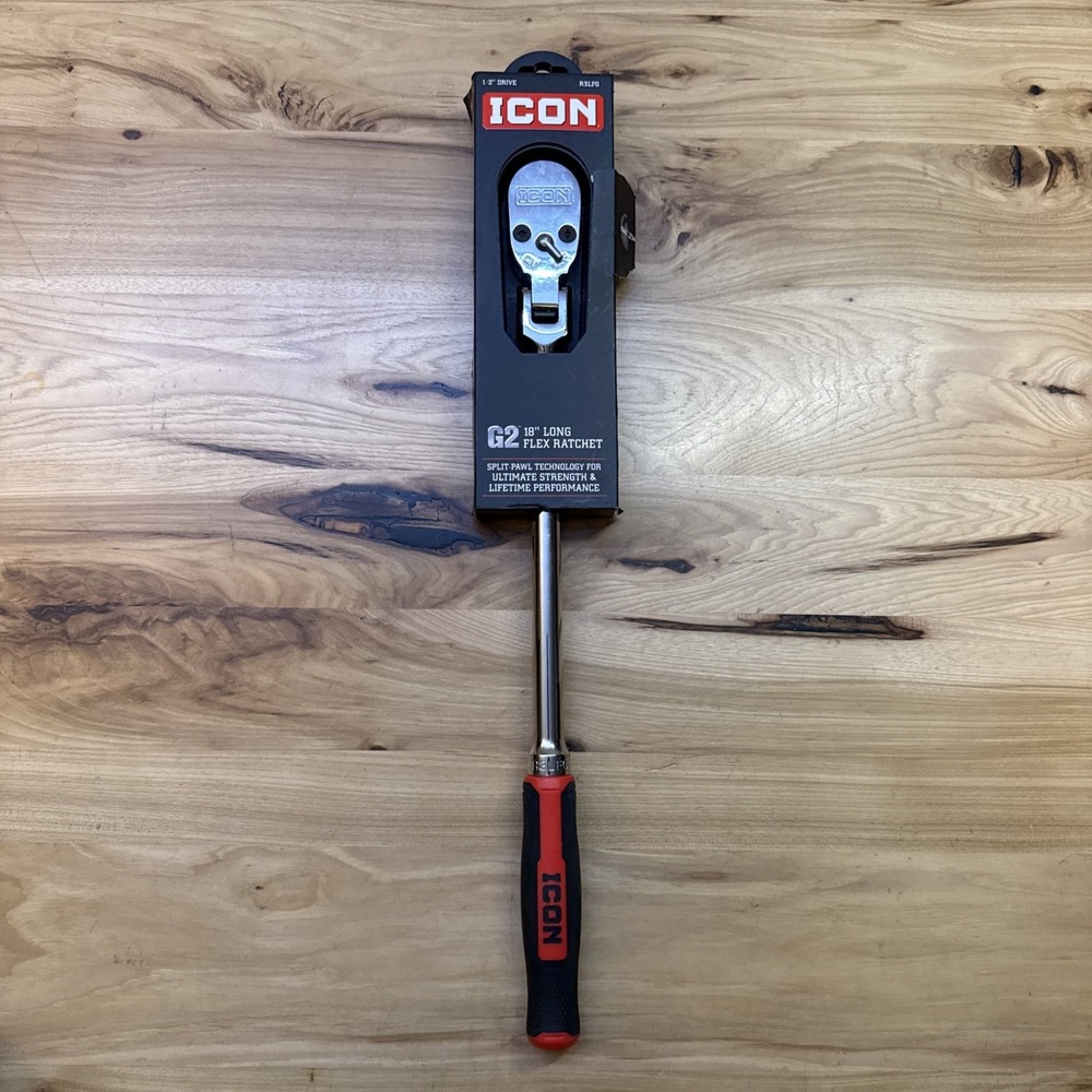 Icon Ratchet R3LFG 1/2'' Drive 18" Long Reach Flex Head With Comfort Grip